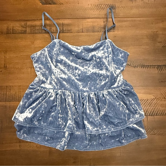 Small Velvet American Eagle Tiered tank‎ adjustable straps - Picture 3 of 6